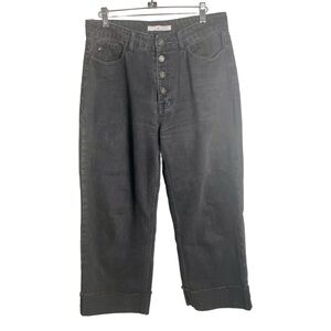 Kancan black cuffed wide leg jeans